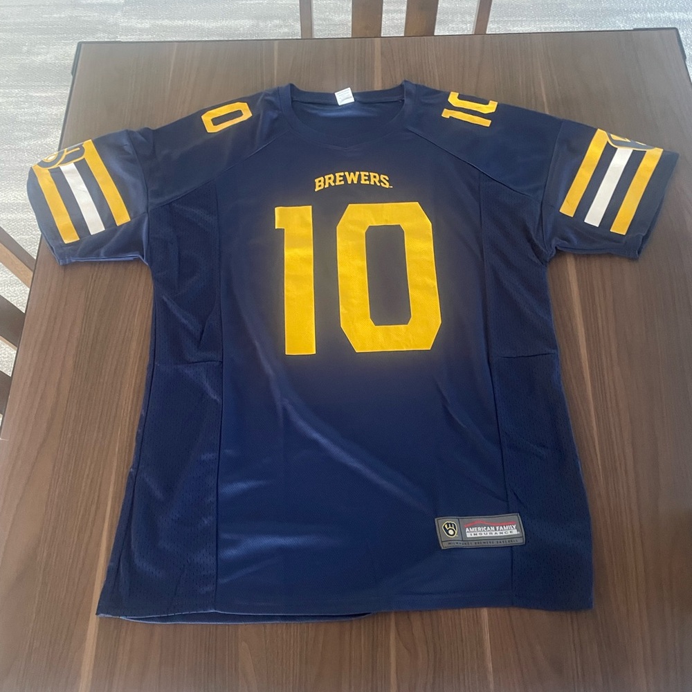 Brewers Navy and Yellow Jersey